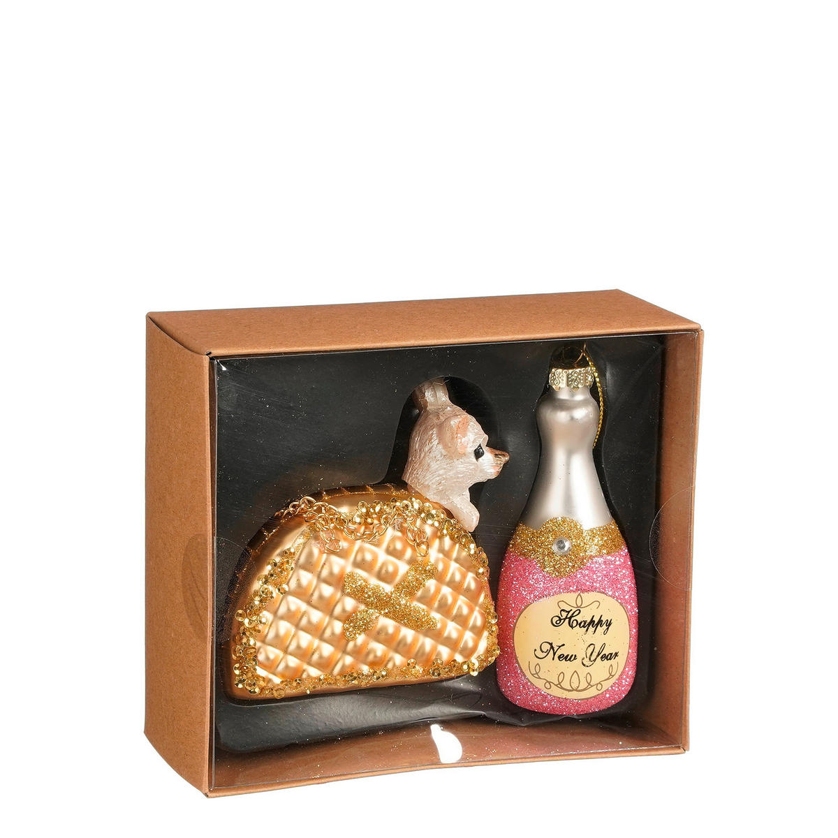 SET KROGLIC ZA BOŽIČNO JELKO - zlate barve, Basics, steklo (14/12/5.5cm) - X-Mas