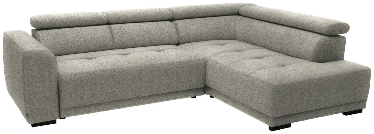 ECKSOFA in Struktur Creme  284/205 cm  - Creme/Schwarz, Design, Kunststoff/Textil (284/205cm) - Xora