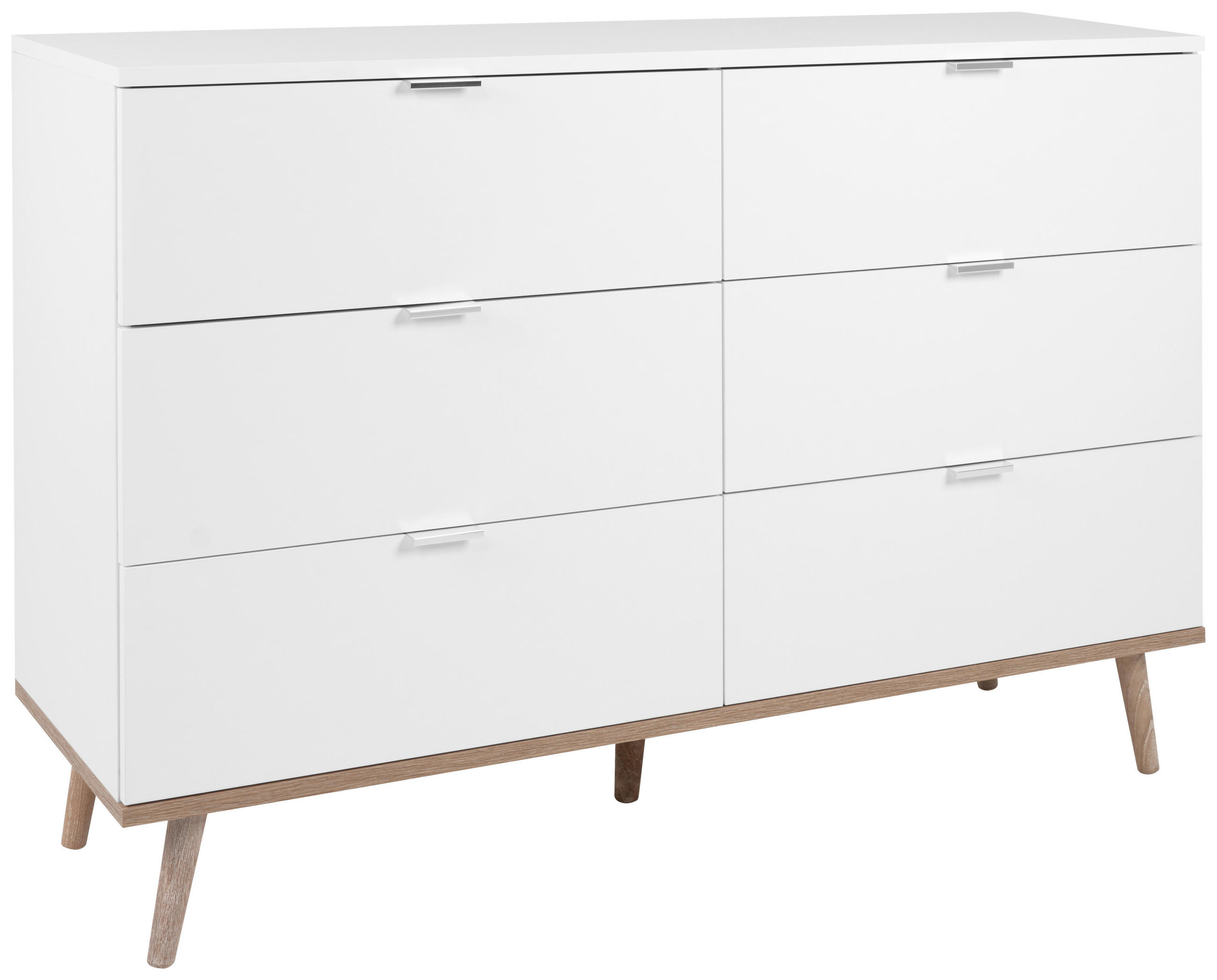 KOMMODE 120/87/40 cm  in Weiß, Sonoma Eiche  - Silberfarben/Weiß, KONVENTIONELL, Holz/Holzwerkstoff (120/87/40cm) - MID.YOU