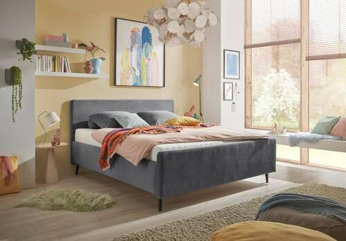 POLSTERBETT 160/200 cm  in Dunkelgrau  - Dunkelgrau/Schwarz, Modern, Holz/Holzwerkstoff (160/200cm) - MID.YOU