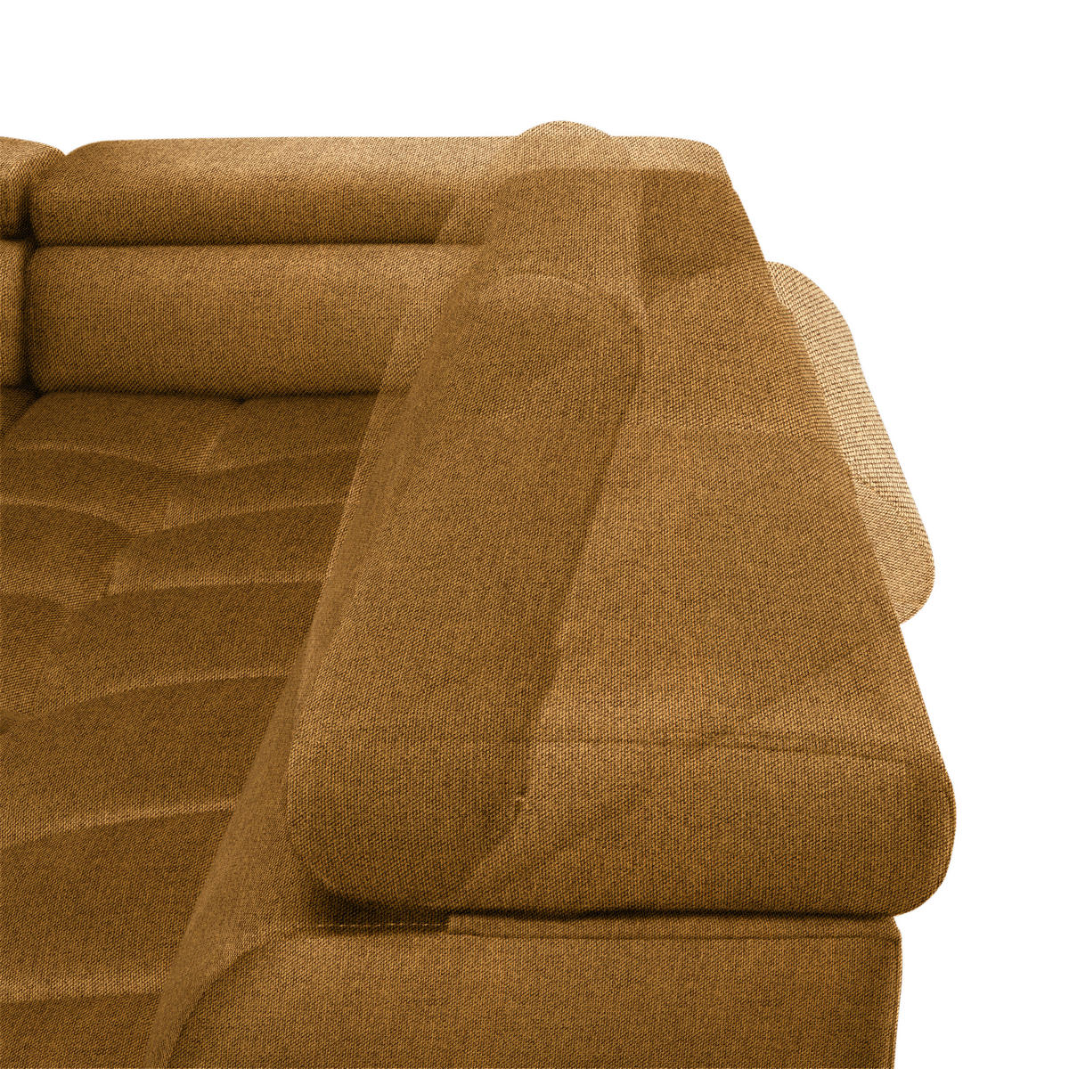 WOHNLANDSCHAFT in Webstoff Currygelb  - Currygelb/Schwarz, Design, Textil/Metall (177/385/216cm) - Welnova