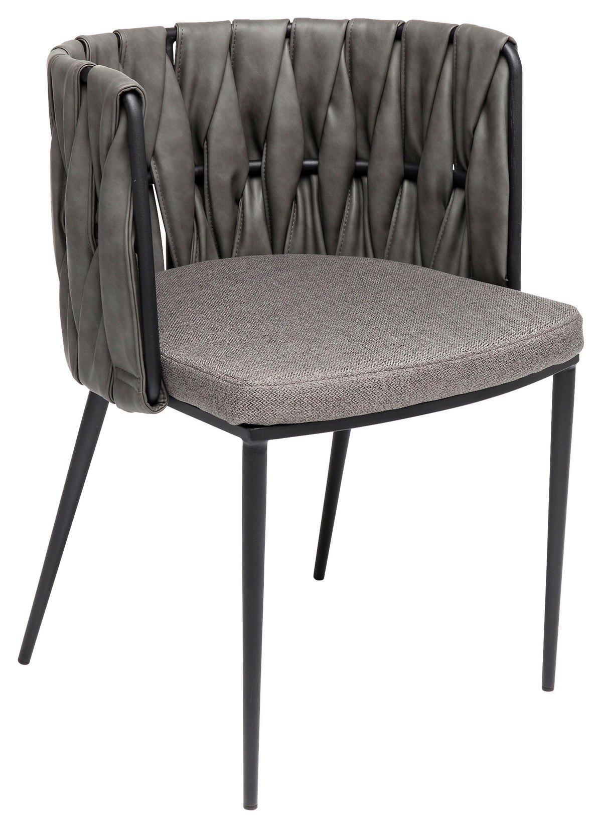 ARMLEHNSTUHL  in  - Schwarz/Grau, Design, Textil/Metall (55/75/52cm) - Kare-Design