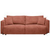 SCHLAFSOFA in Velours Rostfarben  - Rostfarben/Schwarz, Design, Kunststoff/Textil (250/92/105cm) - Carryhome