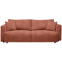 SCHLAFSOFA Velours Rostfarben  - Rostfarben/Schwarz, Design, Kunststoff/Textil (250/92/105cm) - Carryhome