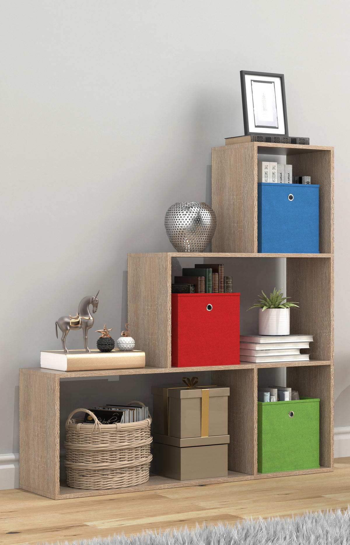 REGAL  117/123/29 cm Sonoma Eiche  - Sonoma Eiche, Basics, Holzwerkstoff (117/123/29cm) - MID.YOU