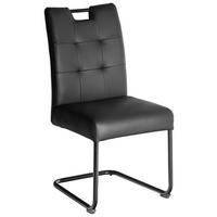 SCHWINGSTUHL    Echtleder  - Schwarz, Design, Leder/Metall (46/97/58cm) - Novel