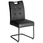 SCHWINGSTUHL    Echtleder  - Schwarz, Design, Leder/Metall (46/97/58cm) - Novel