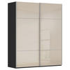 SCHWEBETÜRENSCHRANK in Schwarz, Champagner  - Champagner/Alufarben, Konventionell, Glas/Holzwerkstoff (162/223/68cm) - Novel