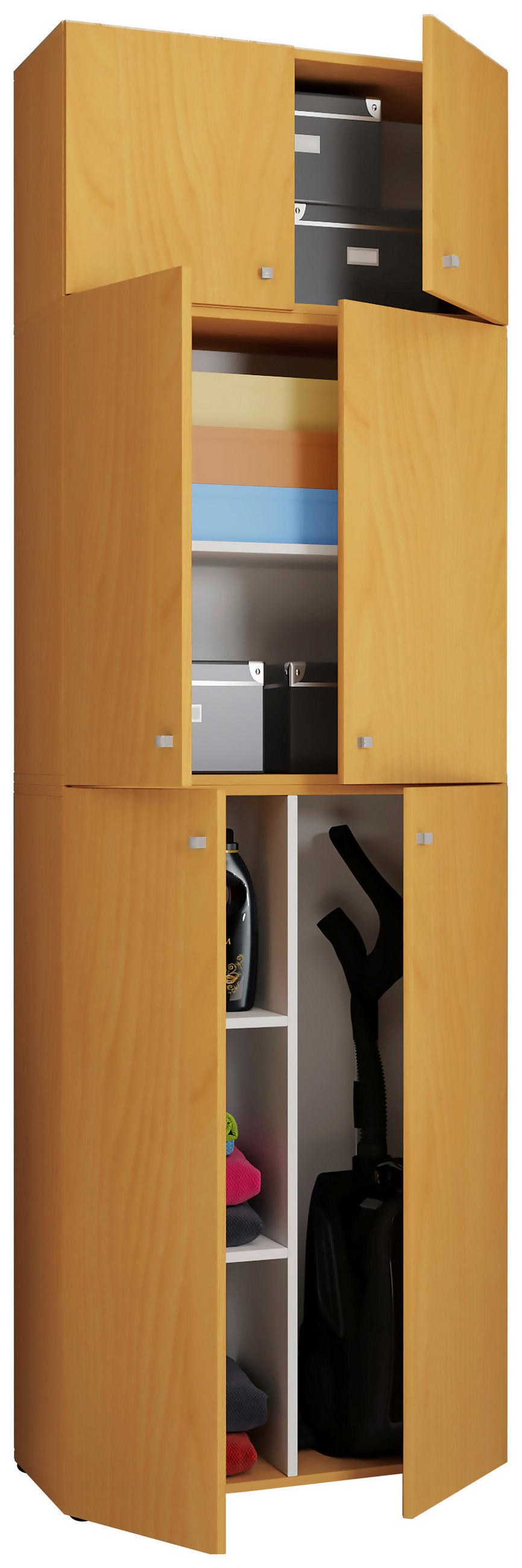 MEHRZWECKSCHRANK 70/223/39 cm  - Buchefarben/Schwarz, MODERN, Holzwerkstoff/Kunststoff (70/223/39cm) - MID.YOU