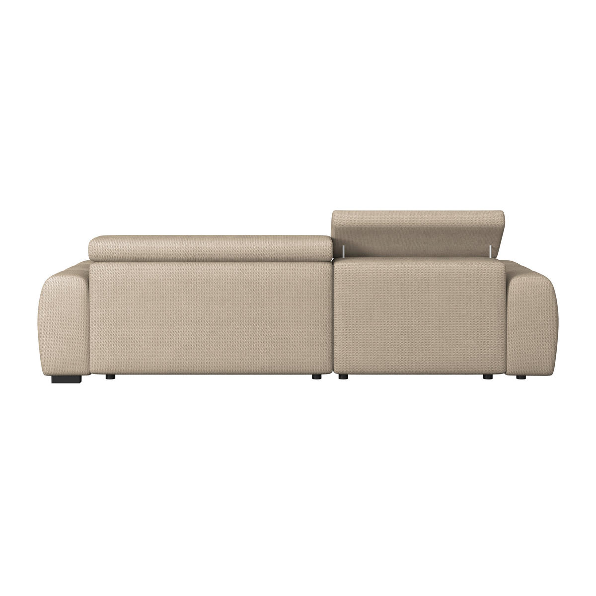 ECKSOFA Beige Webstoff  - Beige/Schwarz, Trend, Kunststoff/Textil (168/285cm) - Livetastic