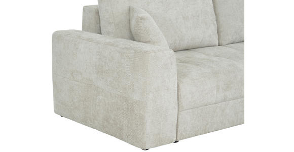 SCHLAFSOFA Struktur Creme  inkl. Zierkissen, Rückenkissen, Bettkasten, Schlaffunktion, Rücken echt  - Creme/Schwarz, KONVENTIONELL, Kunststoff/Textil (253/87/102cm) - Xora