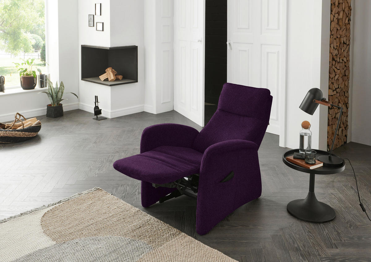 FERNSEHSESSEL in Chenille Violett  - Violett, Konventionell, Kunststoff/Textil (79-83/108/87cm) - Valdera