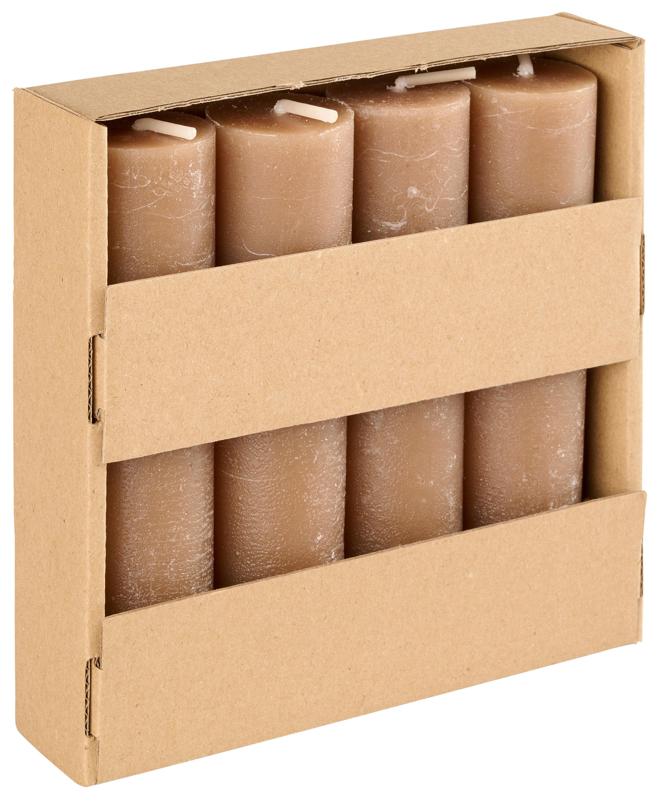 STUMPENKERZE 3,5/14 cm  - Hellbraun, Trend, Naturmaterialien (3,5/14cm) - Ambia Home