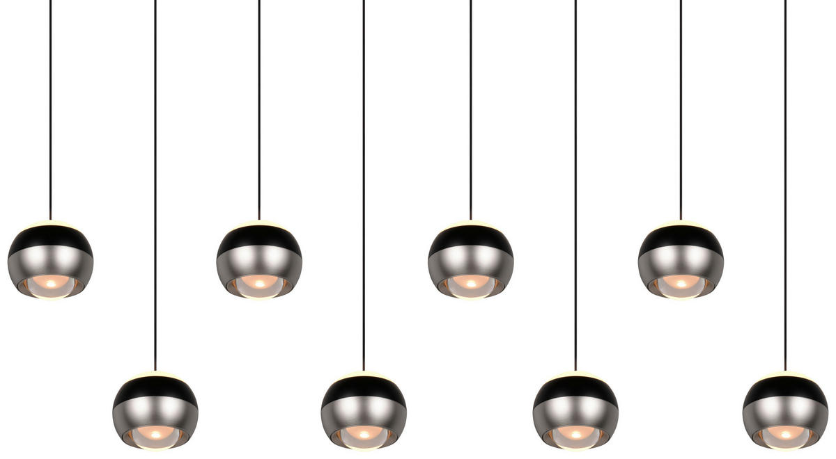 LED-HÄNGELEUCHTE 150/13/200 cm    - Schwarz/Nickelfarben, Design, Metall (150/13/200cm) - Trio Leuchten