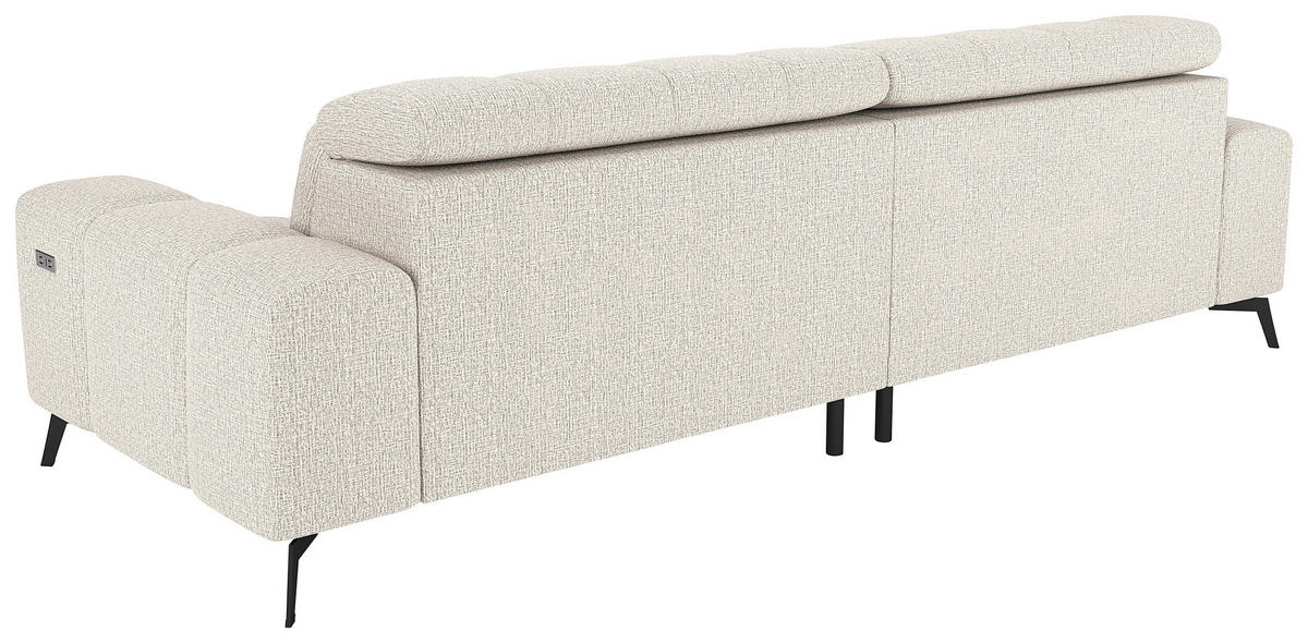BIGSOFA Chenille Beige  - Beige/Schwarz, MODERN, Textil/Metall (300/112/121cm) - Xora