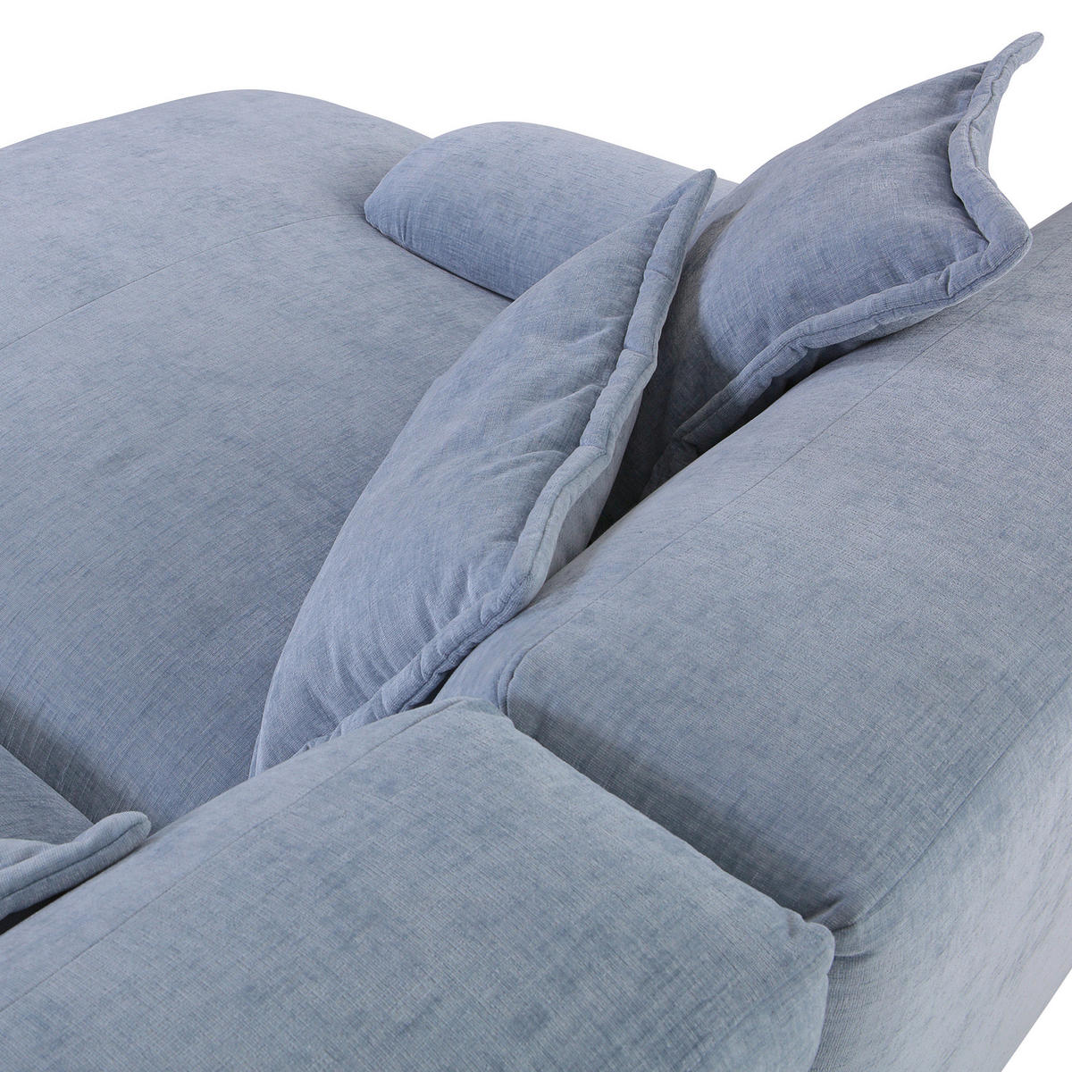 ECKSOFA in Flachgewebe Blau  - Blau/Schwarz, Konventionell, Kunststoff/Textil (174/274cm) - Carryhome