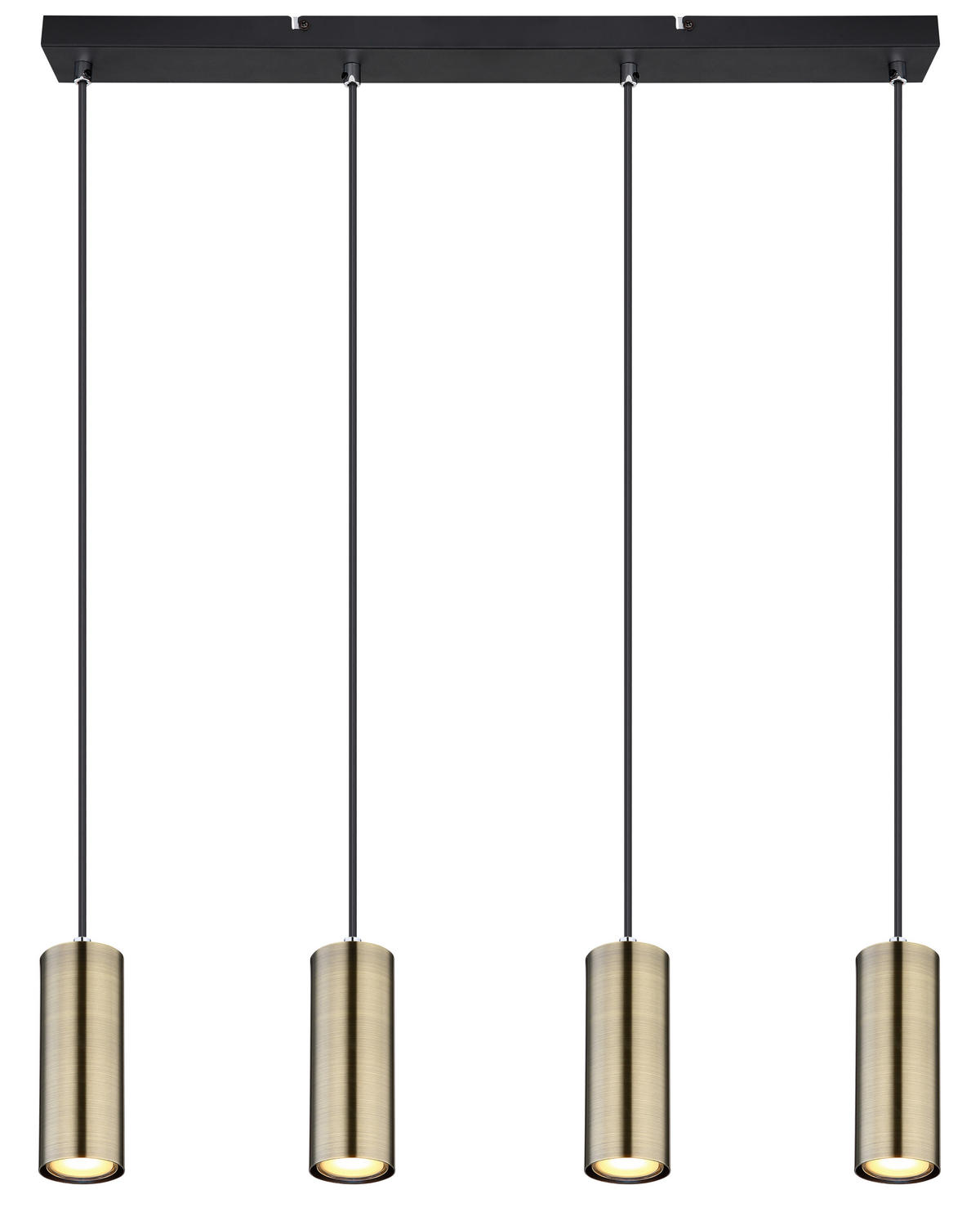 HÄNGELEUCHTE 65/6/120 cm   - Messingfarben/Schwarz, Design, Metall (65/6/120cm) - Globo