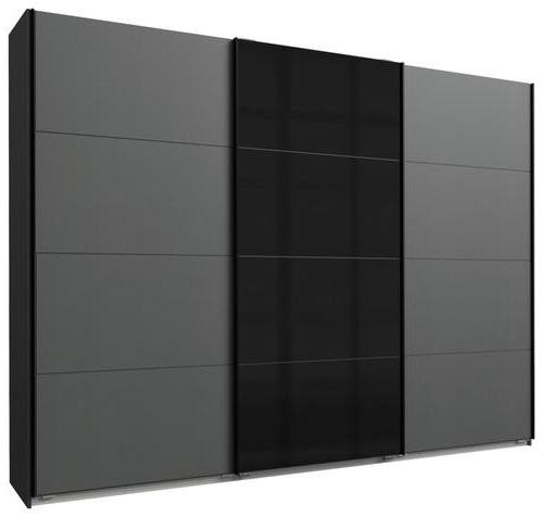 GARDEROB MED SKJUTDÖRRAR 270/210/65 cm 3-dörrar - grafitfärgad/svart, Basics, metall/trämaterial (270/210/65cm) - Livetastic