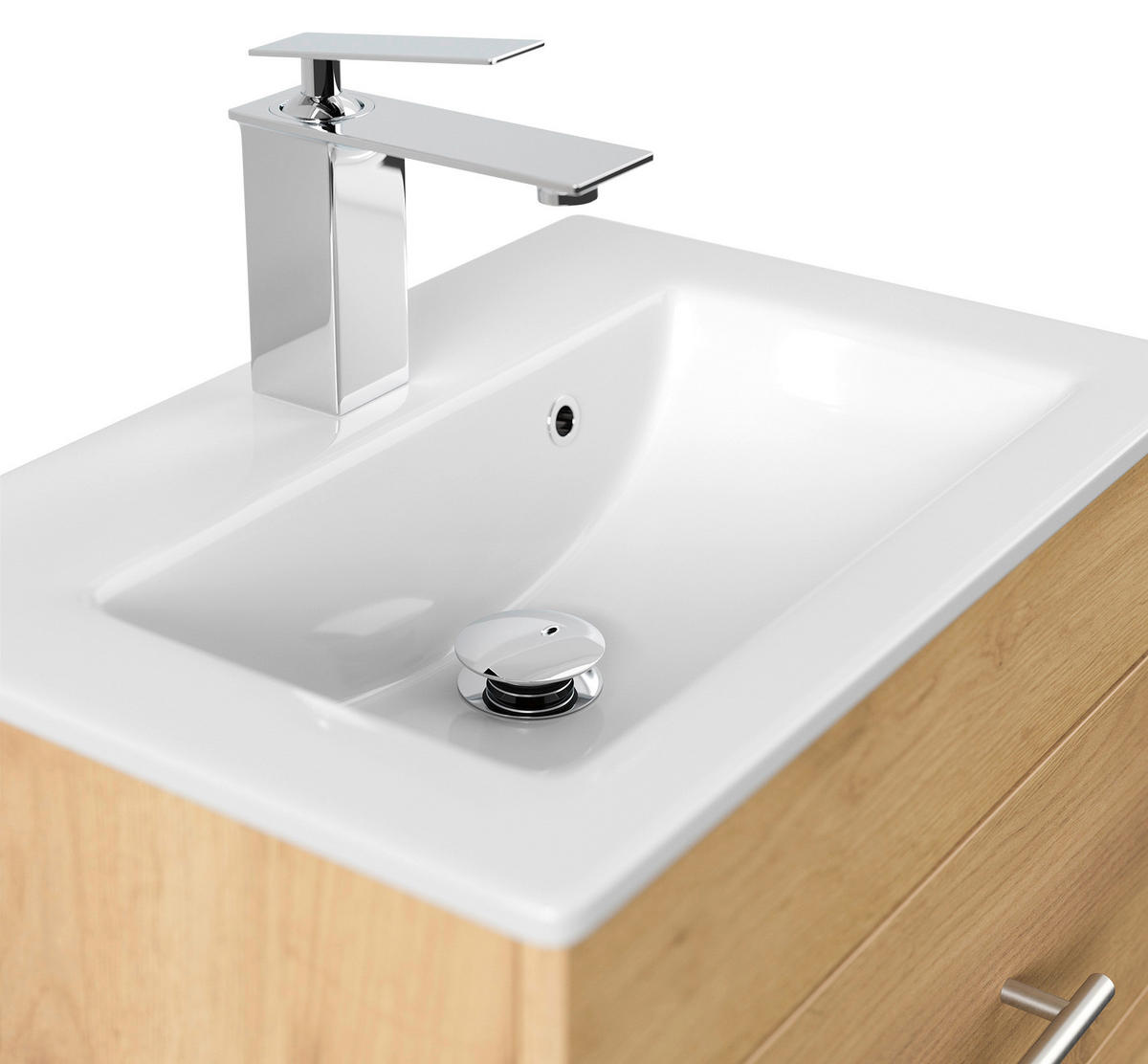 BADEZIMMER  in 50 cm  - Eichefarben/Silberfarben, MODERN, Holzwerkstoff/Metall (50cm) - MID.YOU