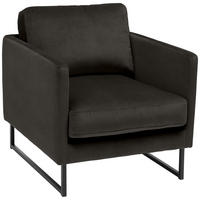 SESSEL Samt Anthrazit    - Anthrazit/Schwarz, Design, Textil/Metall (72/78/84cm) - Carryhome
