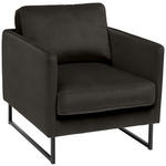 SESSEL in Samt Anthrazit  - Anthrazit/Schwarz, Design, Textil/Metall (72/78/84cm) - Carryhome