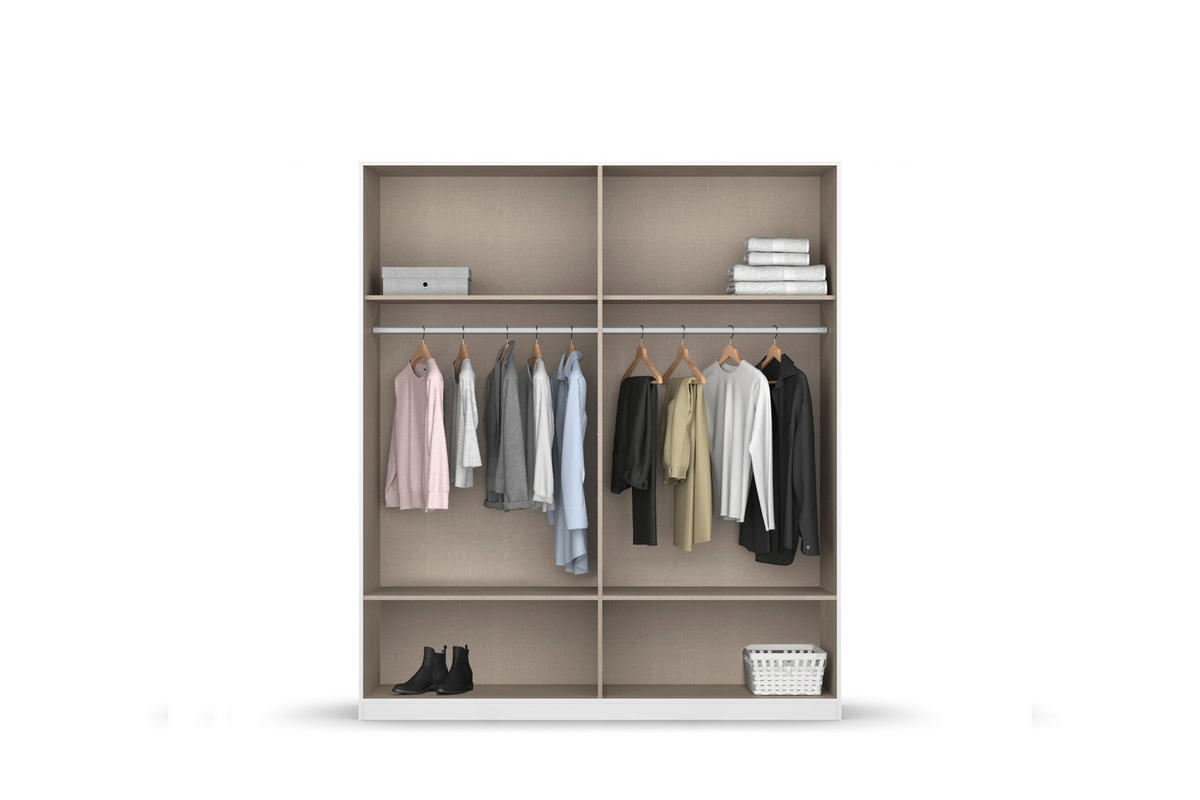 KLEIDERSCHRANK in Weiss, Eiche Artisan  - Weiss/Eiche Artisan, Basics, Holzwerkstoff/Metall (181/210/54cm) - Boxxx
