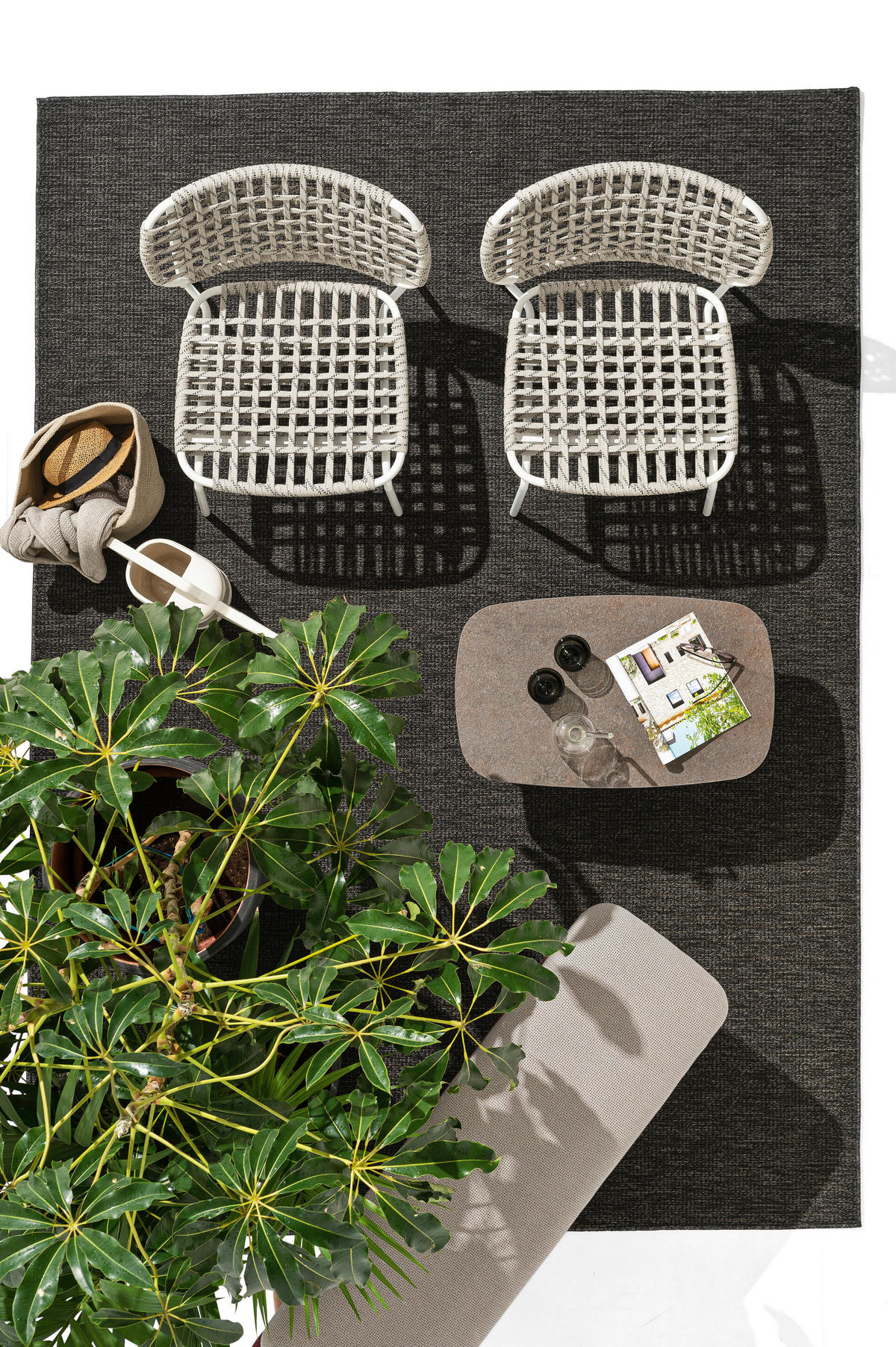 GARTENSTUHL Edelstahl Weiß, Sandfarben  - Sandfarben/Weiß, Basics, Textil/Metall (64/72/72cm) - Connubia 