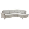 ECKSOFA  in Webstoff Ecru  - Ecru/Schwarz, KONVENTIONELL, Textil/Metall (277/201cm) - Dieter Knoll