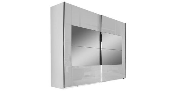 SCHWEBETÜRENSCHRANK 271/223/68 cm  - Chromfarben/Hellgrau, Design, Glas/Holzwerkstoff (271/223/68cm) - Xora