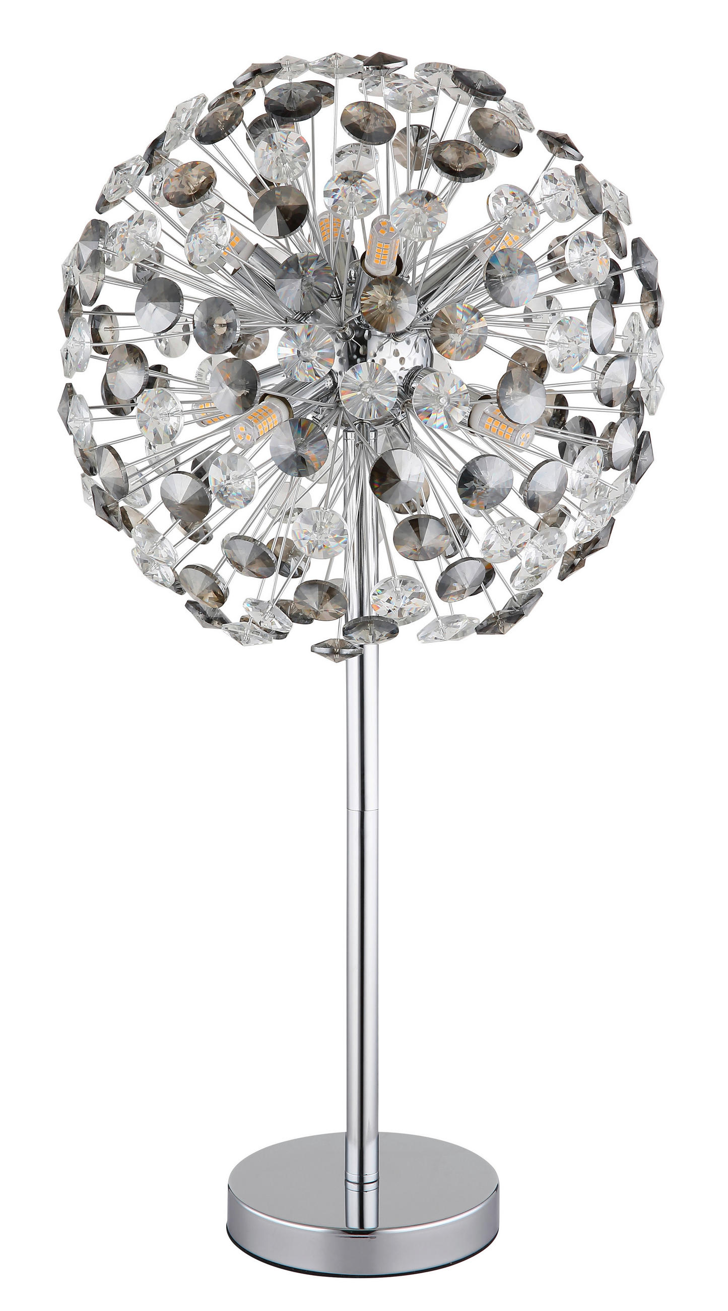 KRISTALL-TISCHLEUCHTE 35/65 cm   - Klar/Chromfarben, LIFESTYLE, Glas/Kunststoff (35/65cm) - Globo