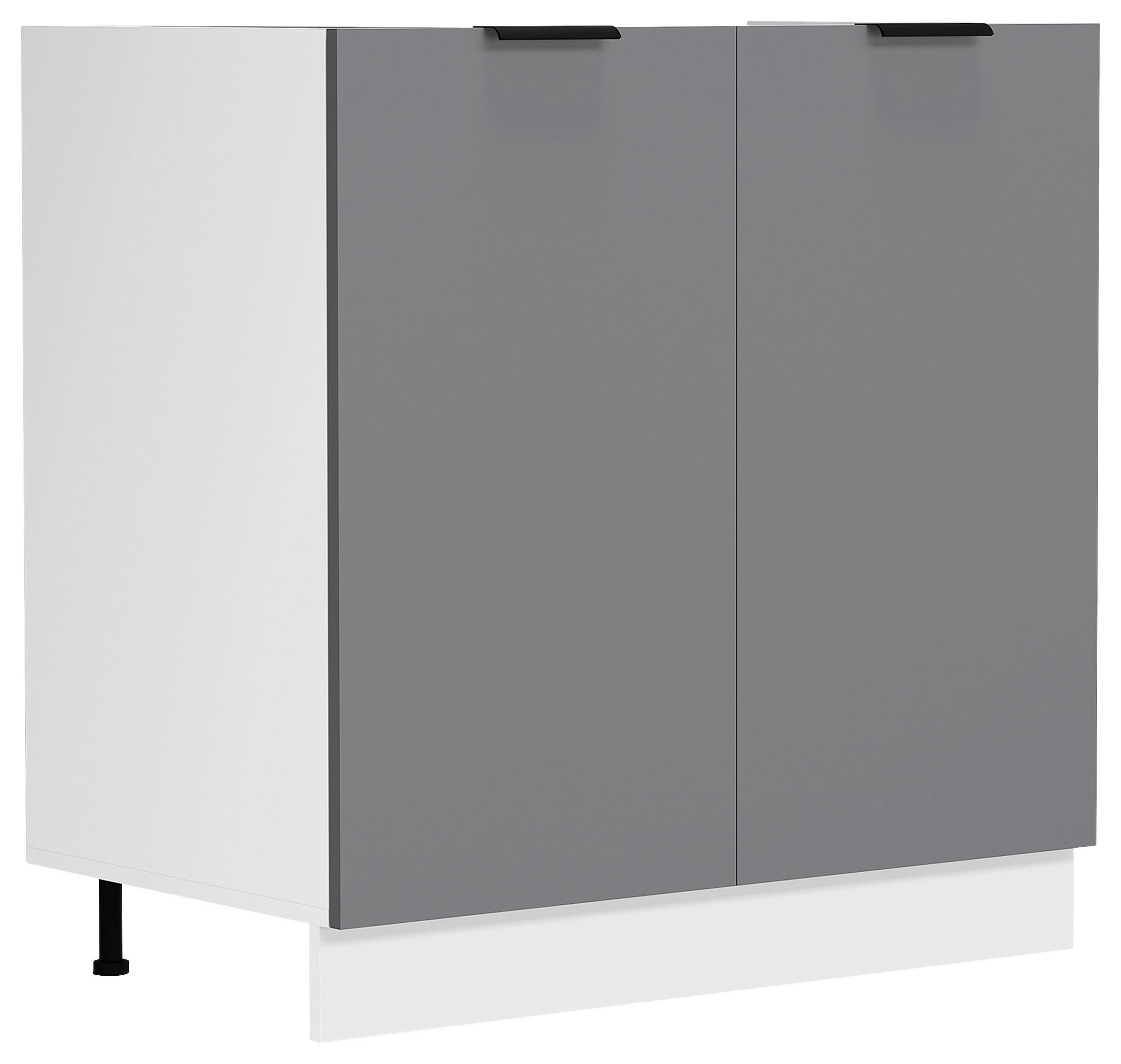 SPÜLENUNTERSCHRANK 80/82/46 cm  in Anthrazit, Weiß  - Anthrazit/Schwarz, Trend, Holzwerkstoff/Kunststoff (80/82/46cm) - MID.YOU
