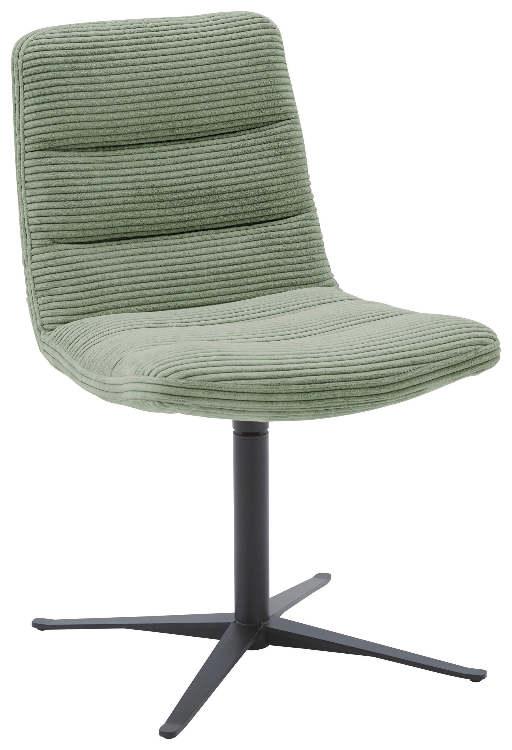 STUHL  in Cord  - Schwarz/Graugrün, Design, Textil/Metall (52/88/66cm) - Dieter Knoll