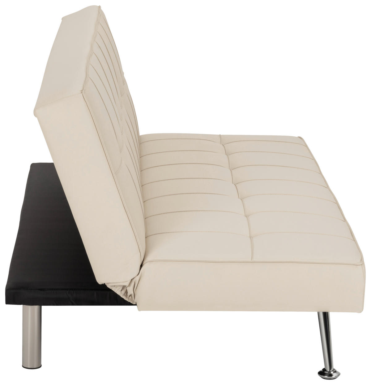 SCHLAFSOFA Lederlook Creme  - Silberfarben/Creme, Basics, Textil/Metall (179/74/91cm) - P & B