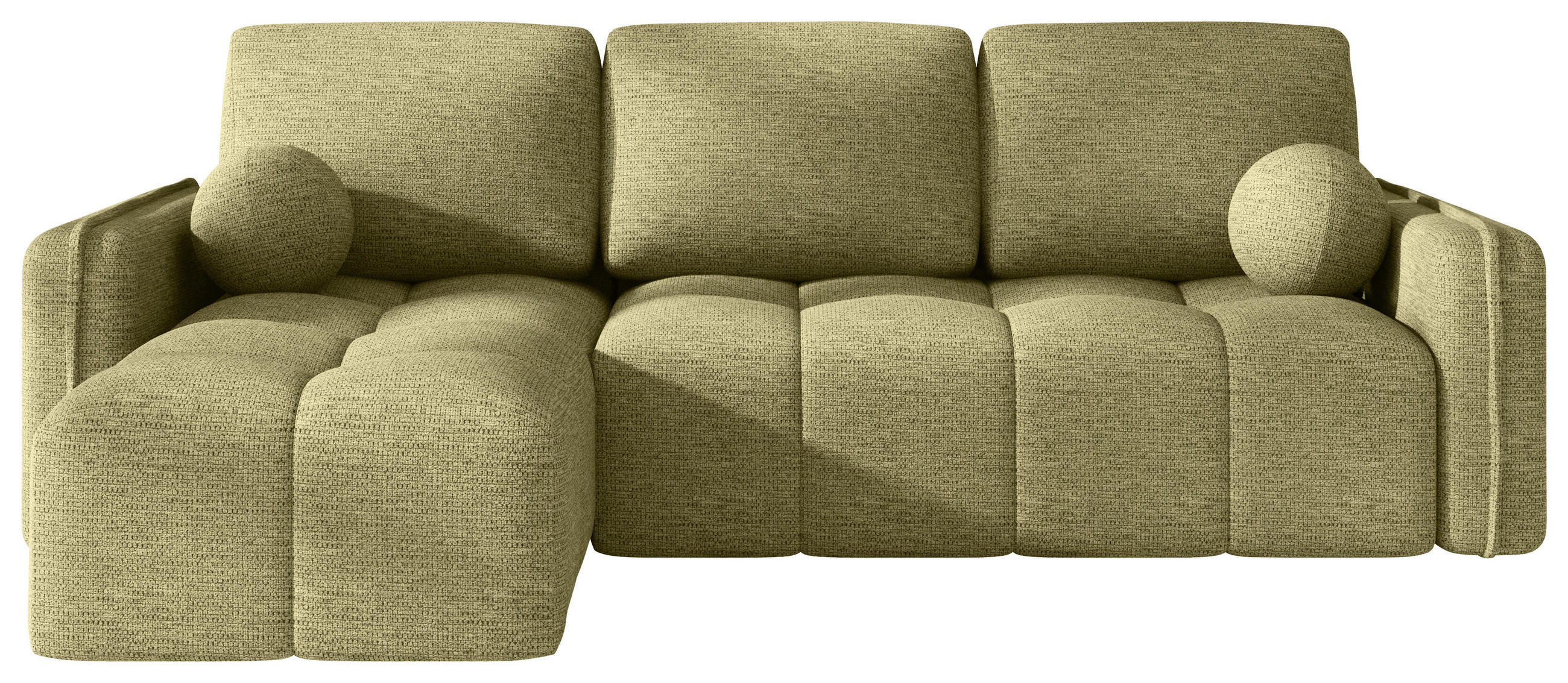 ECKSOFA  in Flachgewebe Hellgrün  - Schwarz/Hellgrün, MODERN, Kunststoff/Textil (142/240cm) - Carryhome
