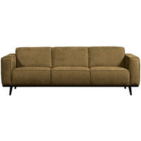 3-SITZER-SOFA Statement Samt Gelb  - Gelb/Schwarz, Design, Holz/Textil (230/77/93cm) - Livetastic