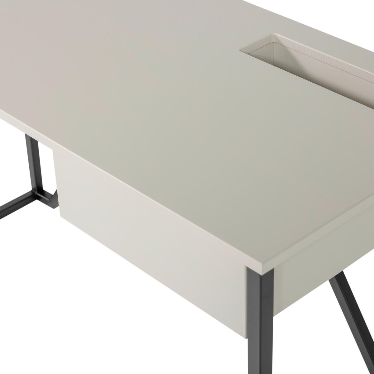 SCHREIBTISCH 126/53/75 cm  in Grau  - Schwarz/Grau, MODERN, Holz/Metall (126/53/75cm) - Livetastic