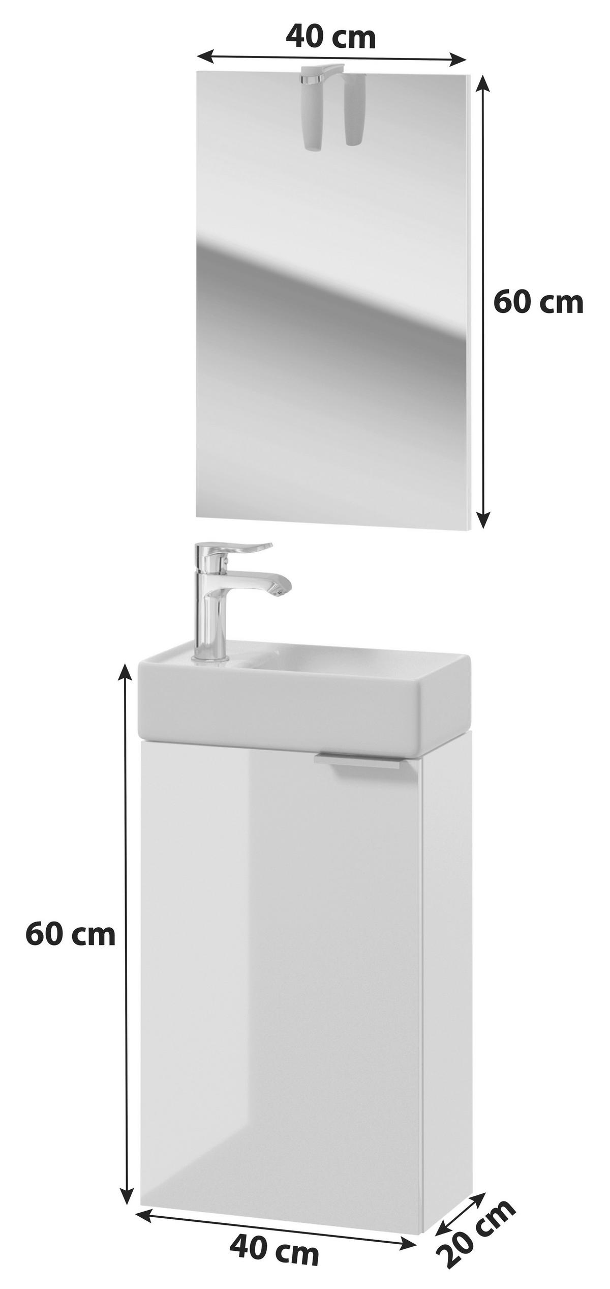KOUPELNA PRO HOSTY, šedá, 41 cm - šedá/bílá, Basics, kompozitní dřevo/keramika (41cm) - MID.YOU