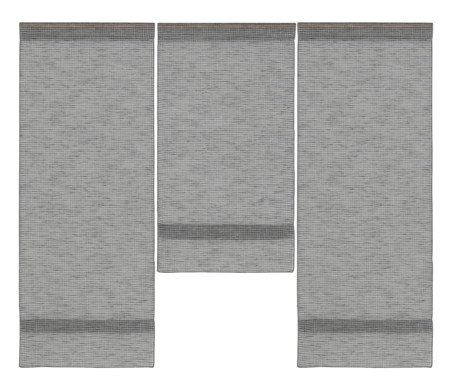 KURZGARDINE 3ER SET   90/80 cm   - Grau, Basics, Textil (90/80cm)