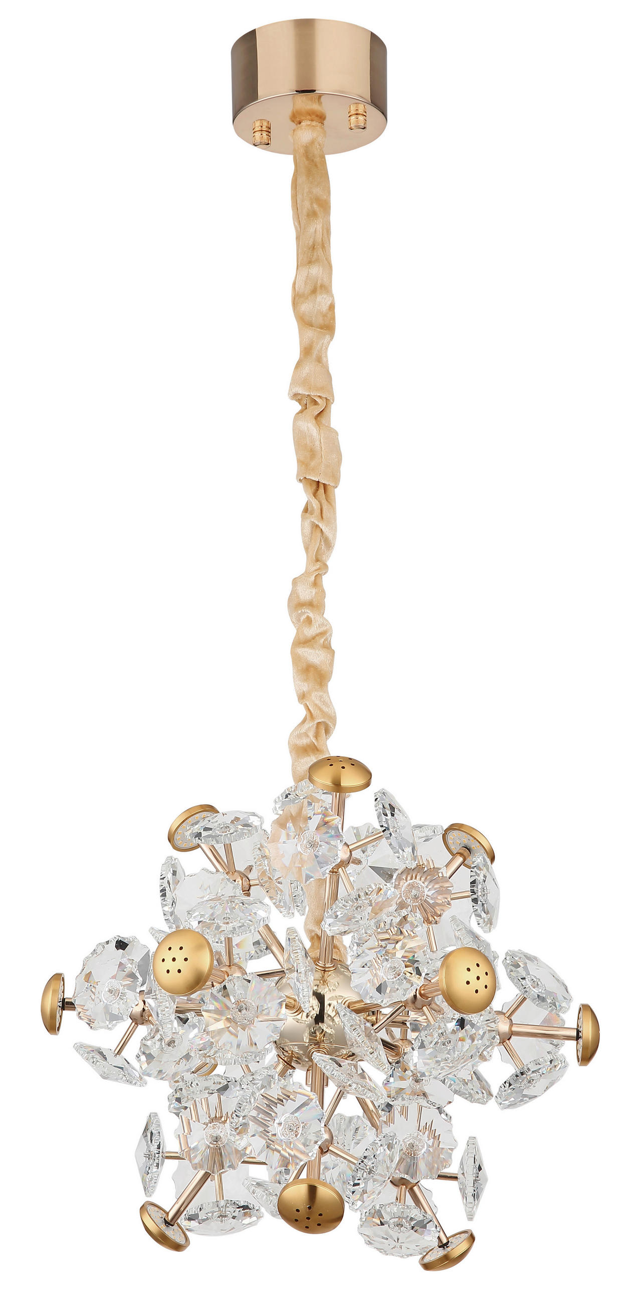 LED-HÄNGELEUCHTE 40/120 cm  - Klar/Goldfarben, Design, Glas/Metall (40/120cm) - Globo