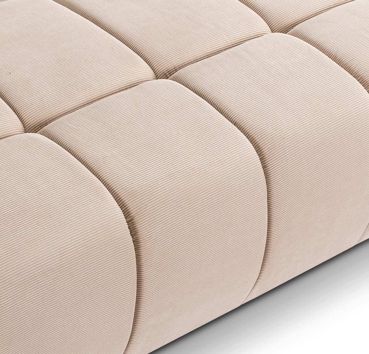 SCHLAFSOFA LAUDER  mit Cord Beige  - Beige/Schwarz, Basics, Kunststoff/Textil (207/93/105cm) - MID.YOU