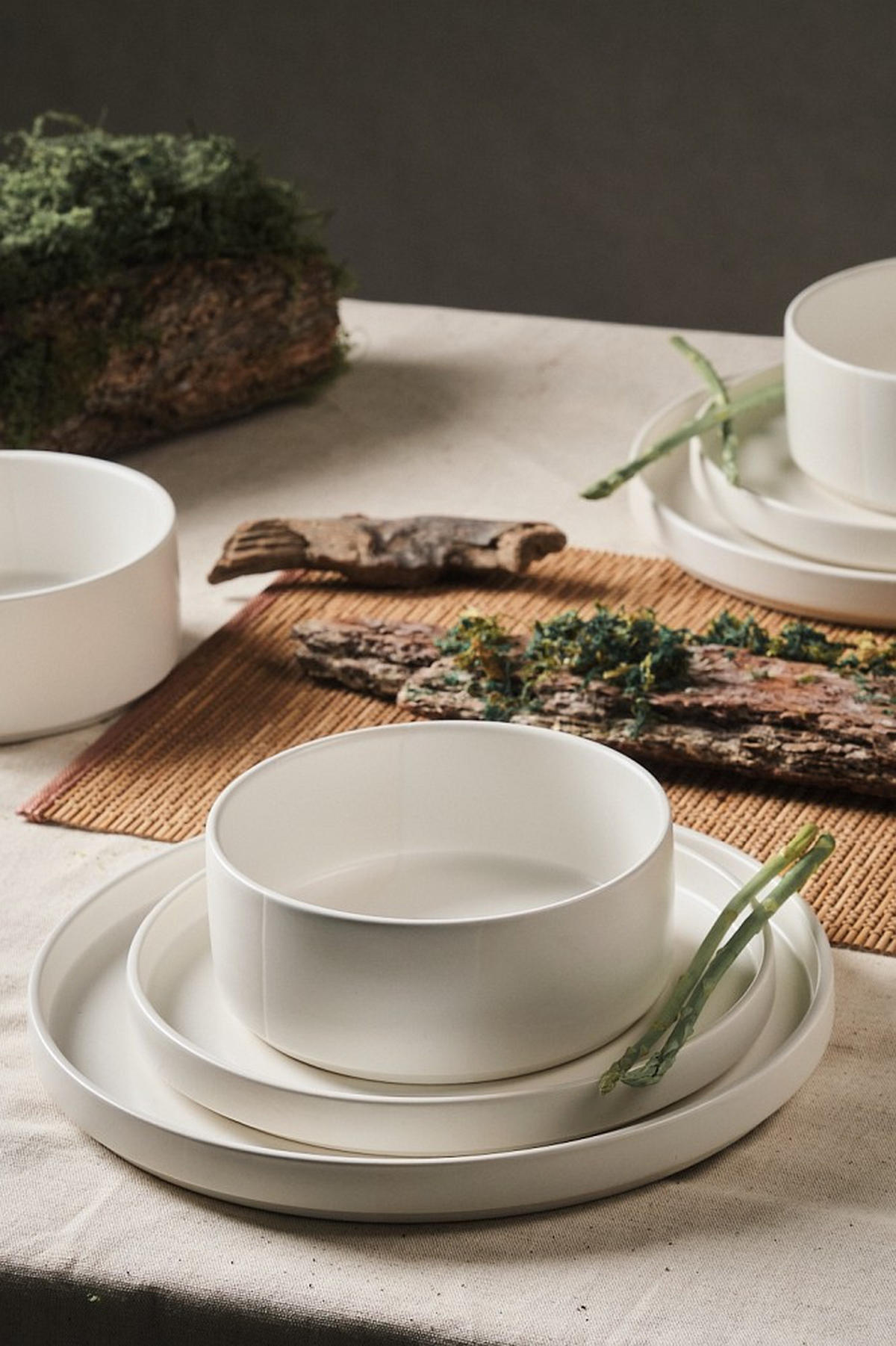 KOMBISERVICE Weiß Kyoto striscia 16-teilig 4 Personen  - Weiß, Trend, Keramik - Novel