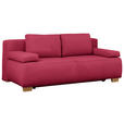 BOXSPRINGSOFA  in Webstoff Rot  - Rot/Naturfarben, Design, Holz/Textil (205/93/108cm) - Venda