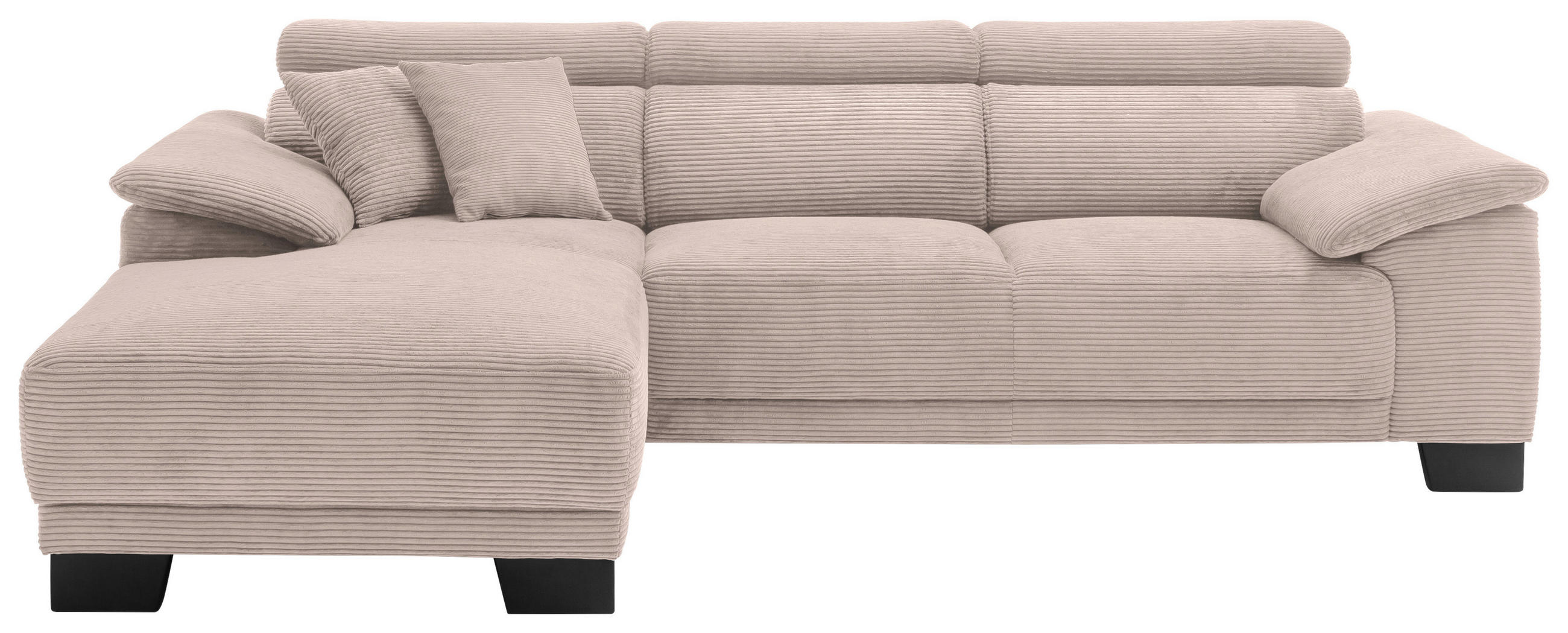 ECKSOFA in Cord Taupe  - Taupe/Schwarz, Design, Holz/Textil (174/270cm) - Pure Home Lifestyle