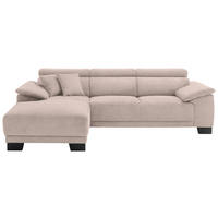ECKSOFA in Cord Taupe  - Taupe/Schwarz, Design, Holz/Textil (174/270cm) - Pure Home Lifestyle
