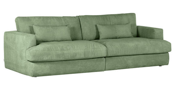 BIGSOFA Cord Olivgrün  - Schwarz/Olivgrün, ROMANTIK / LANDHAUS, Kunststoff/Textil (270/67/120cm) - Landscape