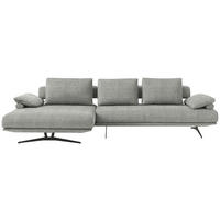 ECKSOFA in Chenille Hellgrau  168/334 cm  - Hellgrau/Schwarz, Design, Textil/Metall (168/334cm) - Dieter Knoll
