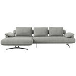 ECKSOFA in Chenille Hellgrau  - Hellgrau/Schwarz, Design, Textil/Metall (168/334cm) - Dieter Knoll