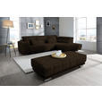 ECKSOFA  in Mikrofaser Dunkelbraun  301/207 cm  - Chromfarben/Dunkelbraun, Design, Textil/Metall (301/207cm) - Xora