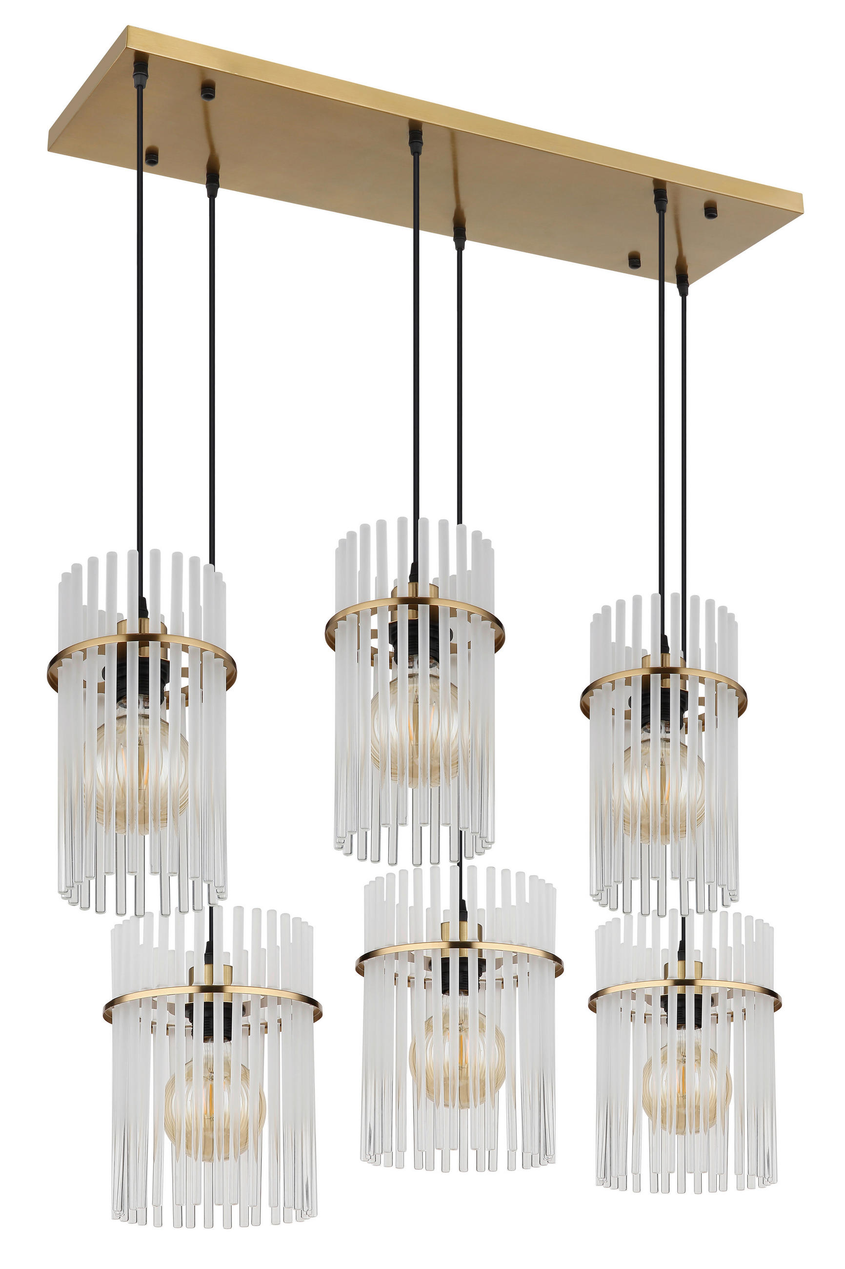 HÄNGELEUCHTE 92,5/35,5/125 cm  - Klar/Goldfarben, Trend, Glas/Kunststoff (92,5/35,5/125cm) - Globo