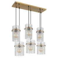 HÄNGELEUCHTE 92,5/35,5/125 cm  - Klar/Goldfarben, Trend, Glas/Kunststoff (92,5/35,5/125cm) - Globo